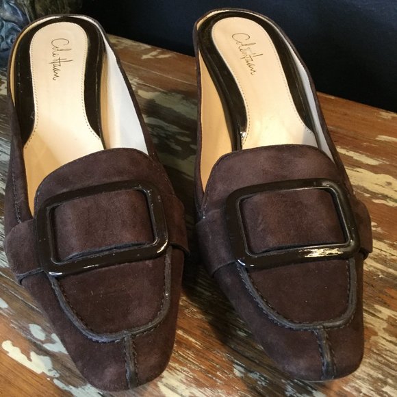 Cole Haan suede buckle stitching kitten heels - Picture 3 of 7